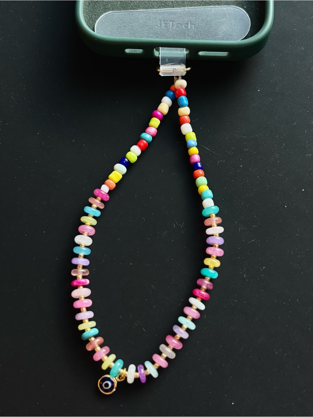 Multicolor Beaded Phone Charm - Handmade and Designed by Seller